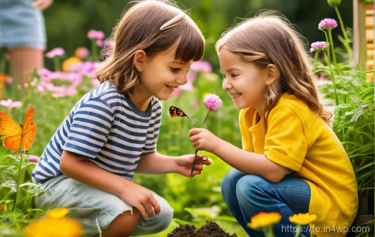 곤충 친화 정원에서의 실험적 연구 - **Prompt:** A vibrant, thriving insect-friendly garden in an urban setting. The garden features a di...