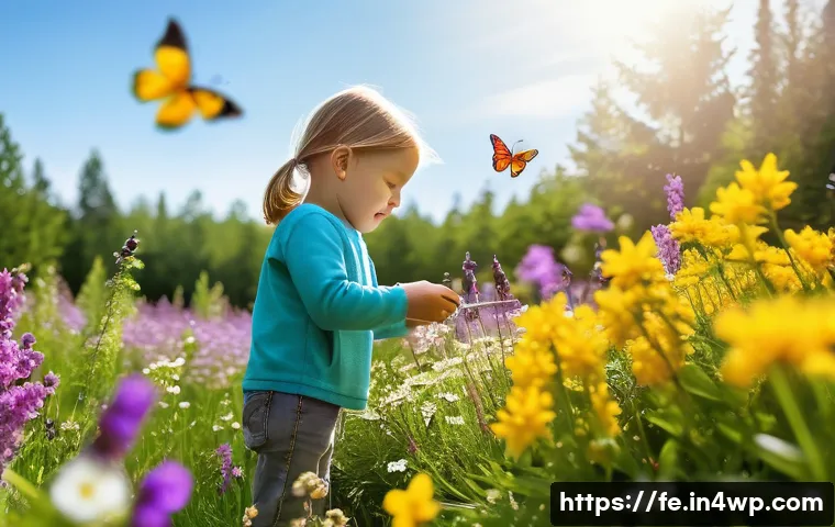 곤충 친화 정원에서의 생물학적 다양성 증진 - A vibrant, thriving insect-friendly garden bustling with life. Diverse native wildflowers in various...