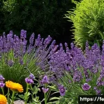 Home 22 곤충 친화 정원에서의 자가 생태계 유지 전략 - A vibrant garden scene in spring showing diverse insects actively interacting with plants: honeybees...
